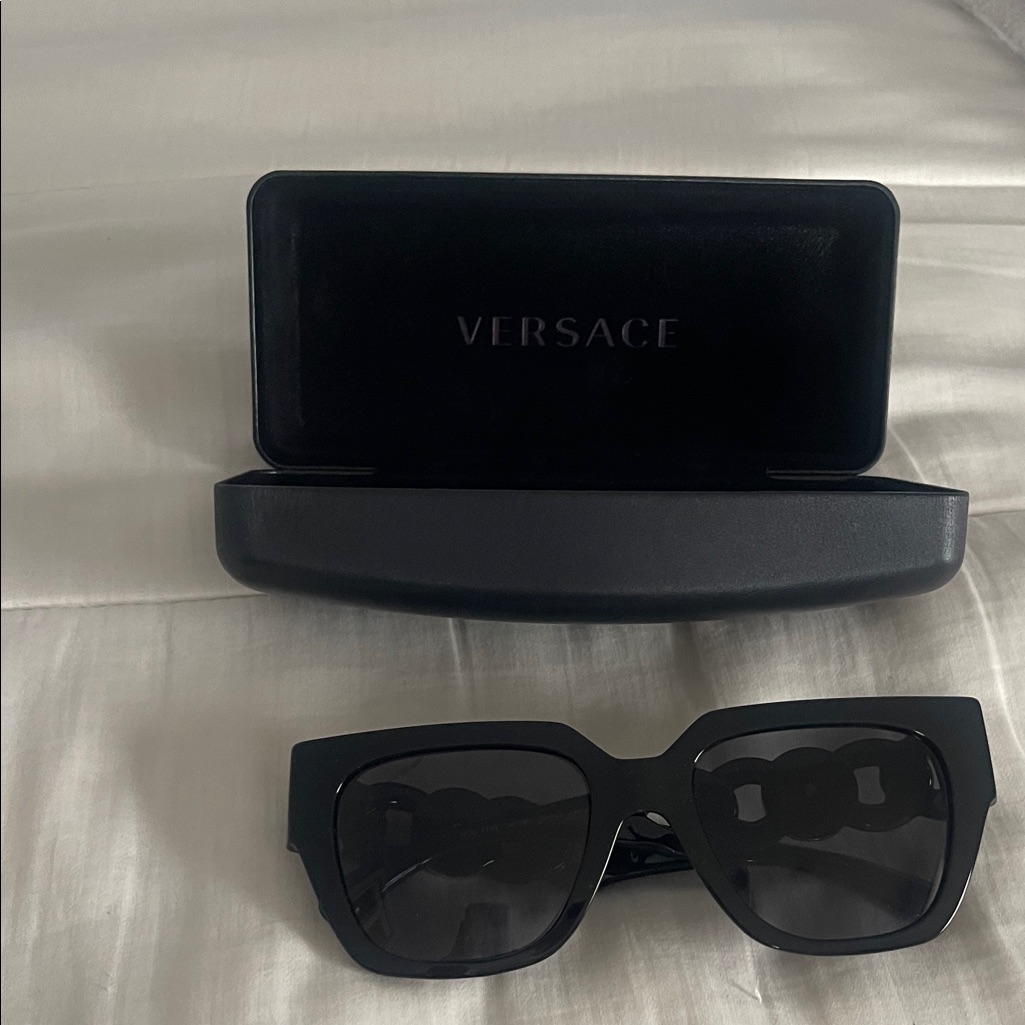 Versace Women's Black Oversized Square Sunglasses